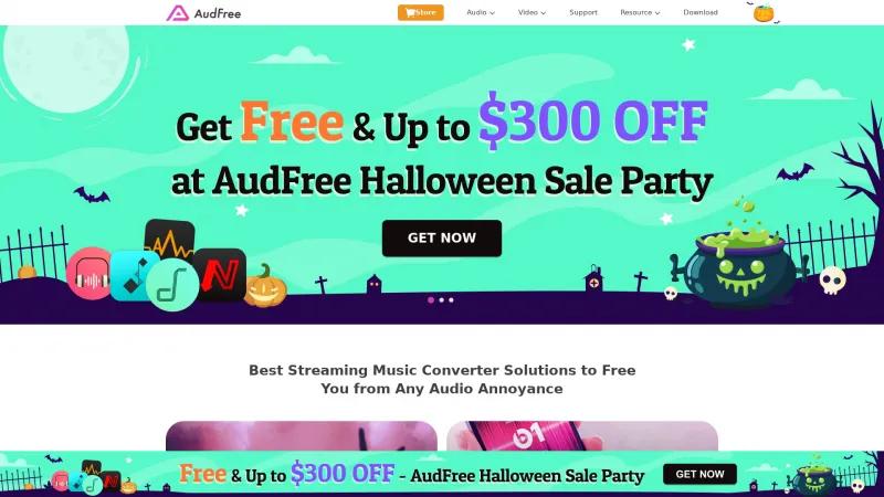 Homepage of AudFree