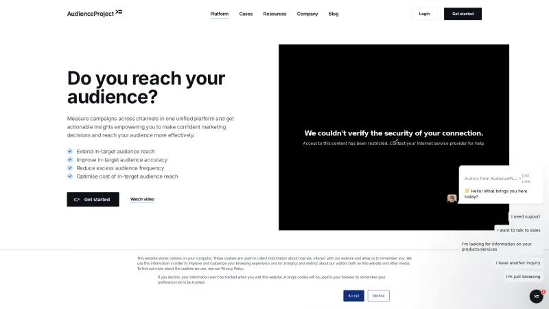 Homepage of AudienceReport