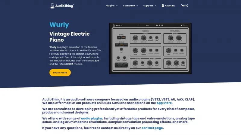 Homepage of AudioThing