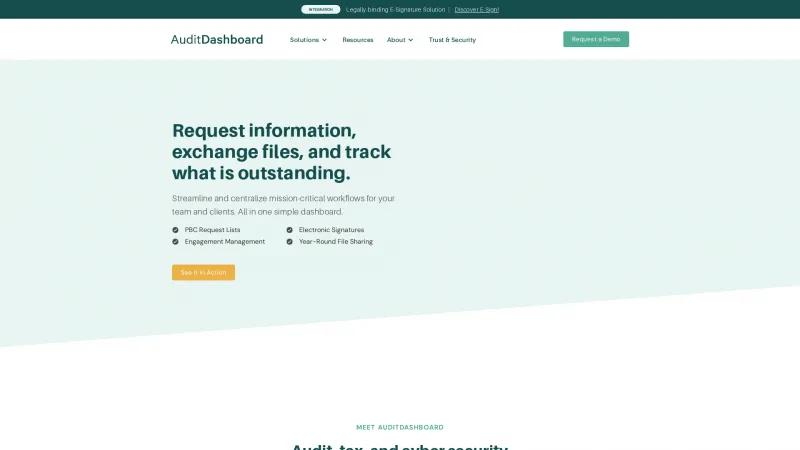 Homepage of AuditDashboard