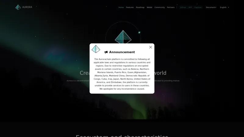 Homepage of Aurora