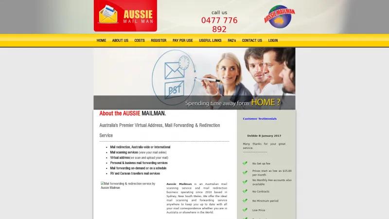 Homepage of Aussie Mailman