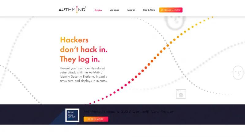 Homepage of AuthMind