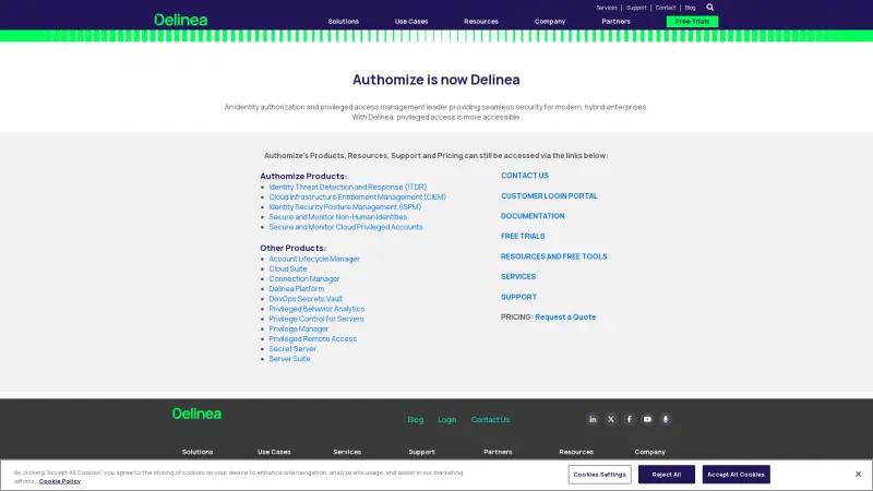 Homepage of Authomize