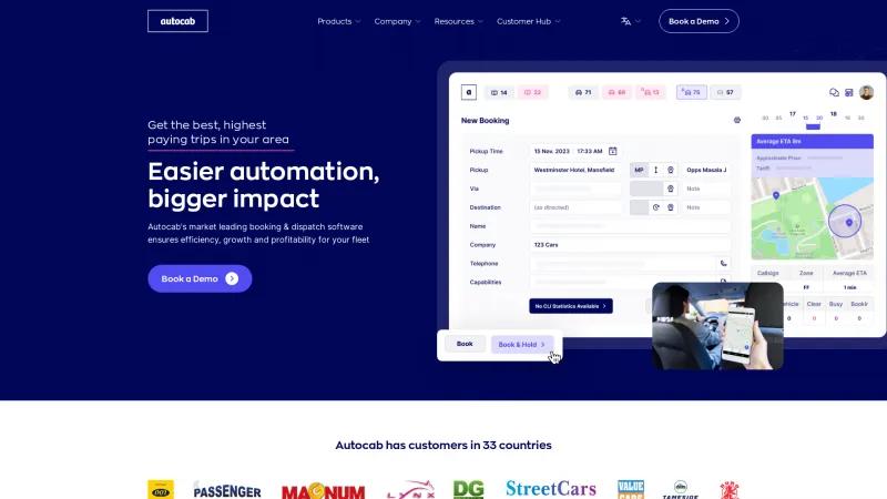 Homepage of Autocab