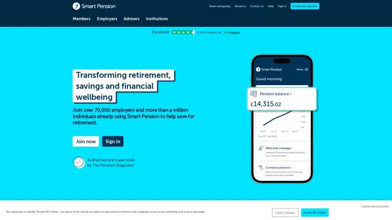 Homepage of Smart Pensions