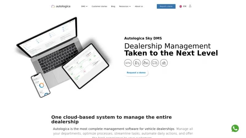 Homepage of Autologica DMS