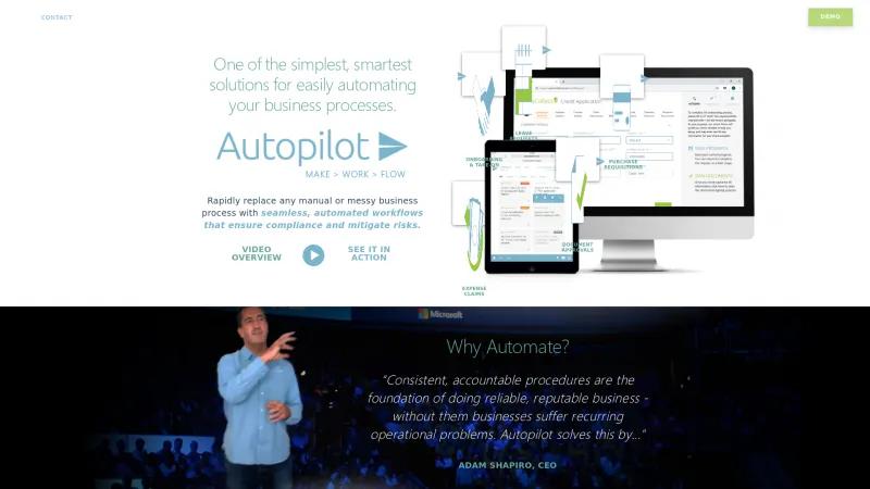 Homepage of Autopilot Workflow