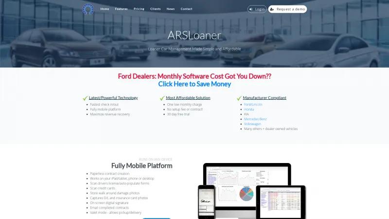 Homepage of ARSLoaner