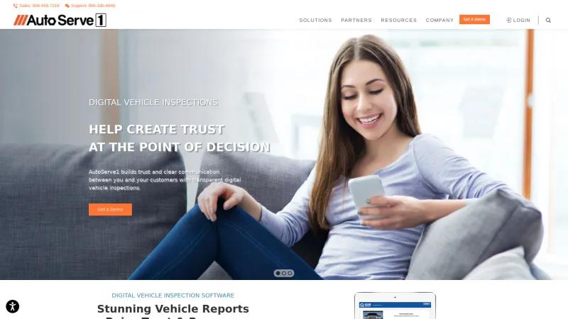 Homepage of AutoServe1