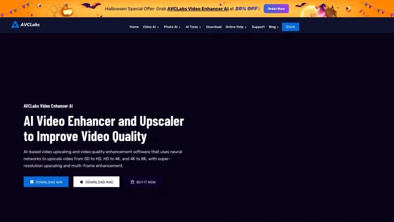 Homepage of AVCLabs Video Enhancer AI