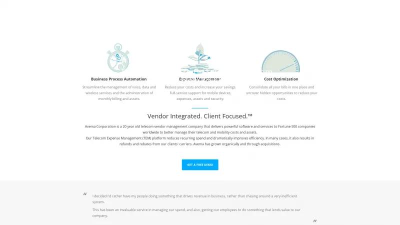 Homepage of Advanced Vendor Management