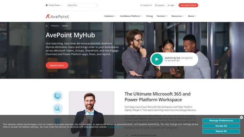 Homepage of MyHub