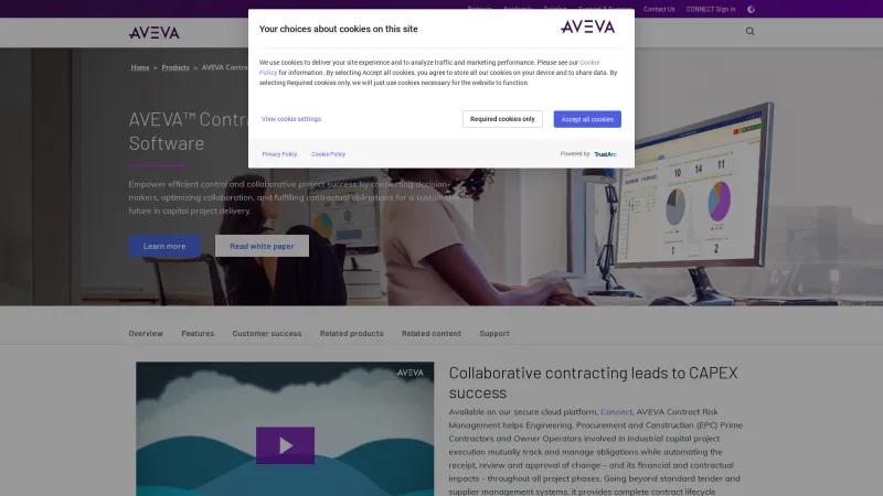 Homepage of AVEVA Contract Risk Management