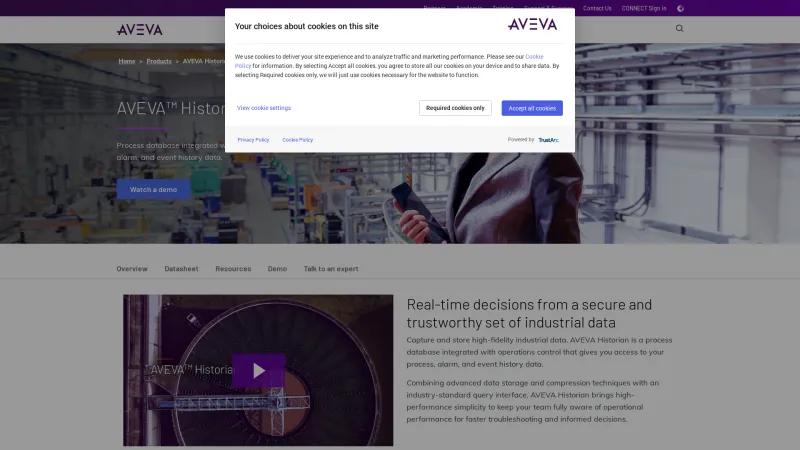 Homepage of AVEVA Historian