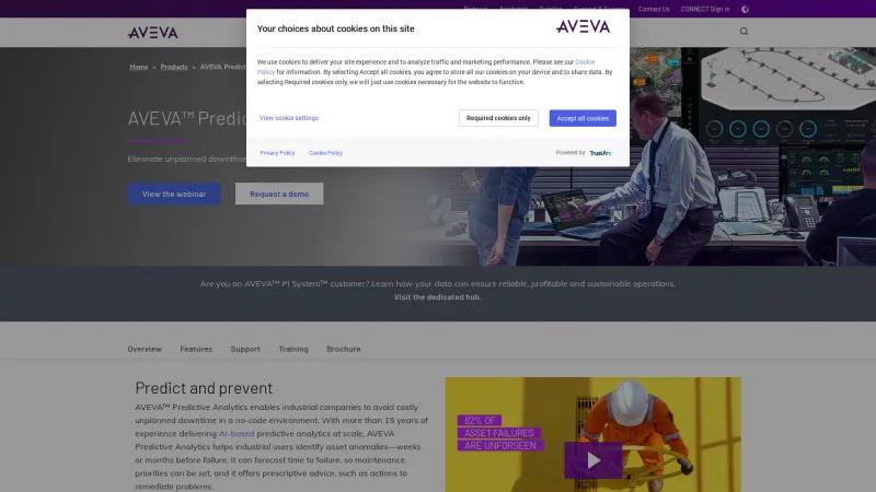 Homepage of AVEVA Predictive Analytics