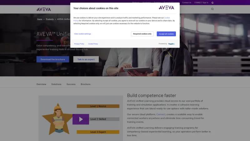 Homepage of AVEVA Unified Learning