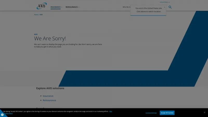 Homepage of AXIS Cyber Insurance