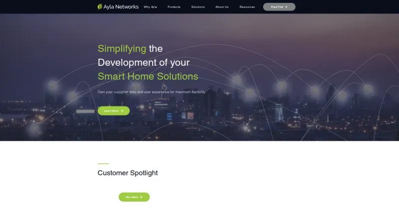 Homepage of Ayla IoT Platform