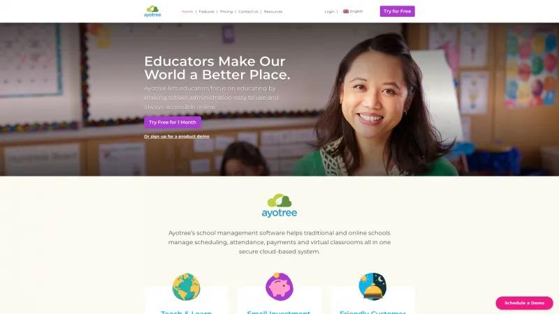 Homepage of AyoTree