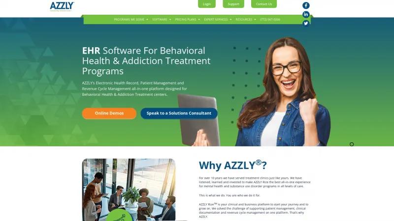 Homepage of AZZLY