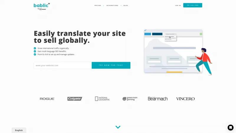 Homepage of Bablic