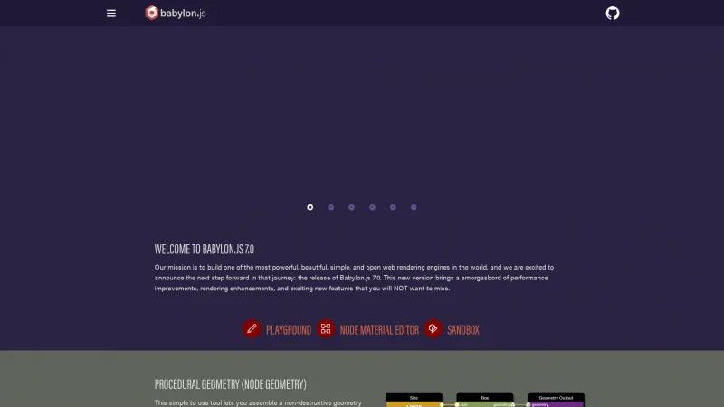 Homepage of Babylon.js