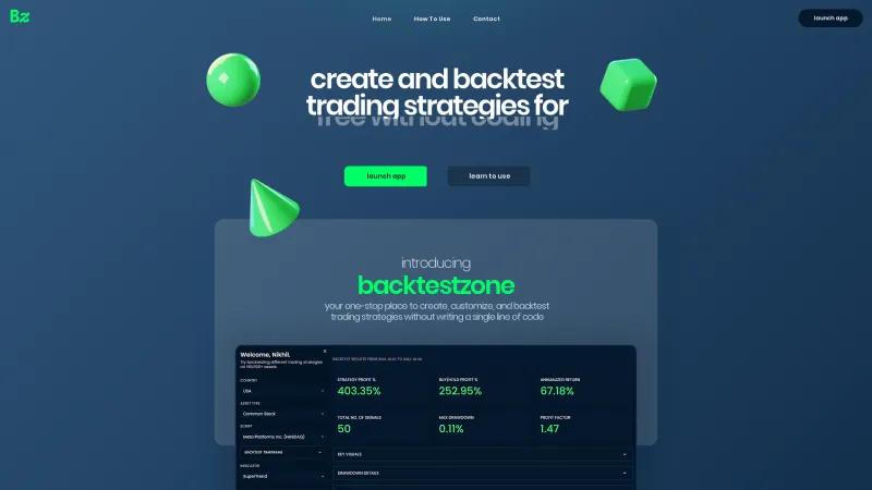 Homepage of BacktestZone