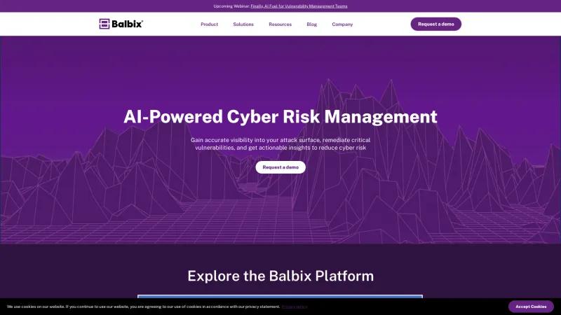 Homepage of Balbix