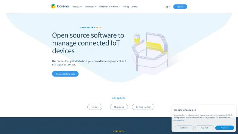 Homepage of OpenBalena