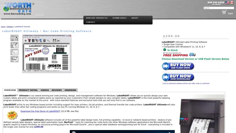 Homepage of LabelRIGHT