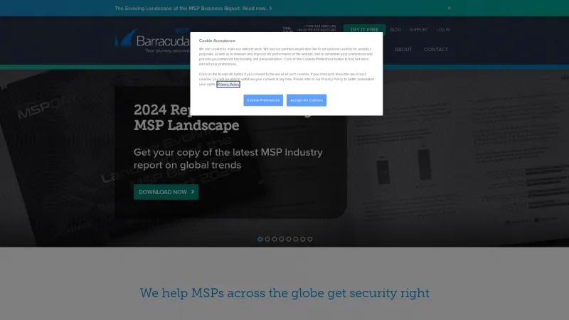 Homepage of Barracuda MSP