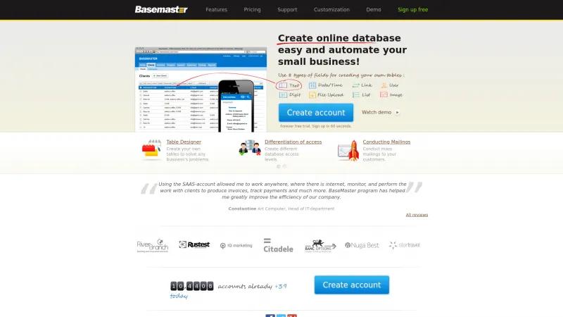 Homepage of Basemaster