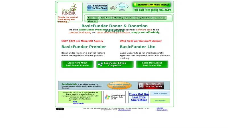 Homepage of BasicFunder