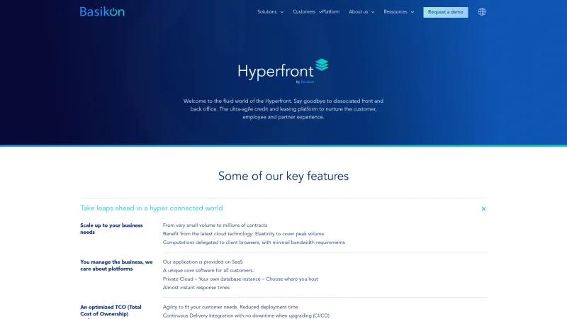 Homepage of Basikon Hyperfront