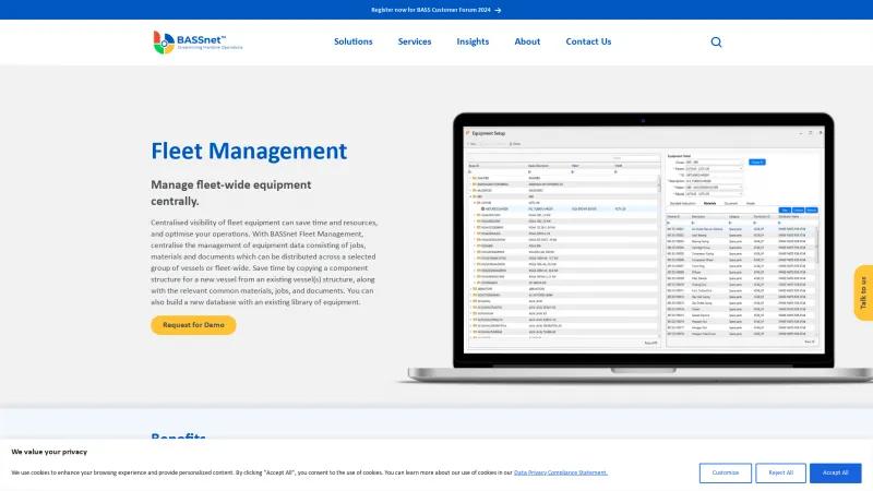 Homepage of BASSnet Fleet Management Systems