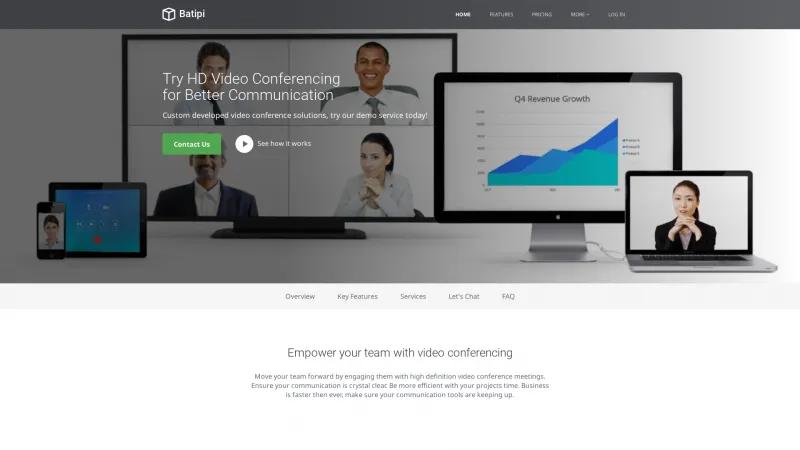 Homepage of Batipi Video Web Conferencing