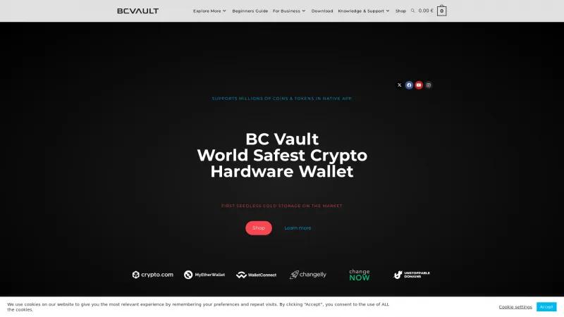 Homepage of BC Vault