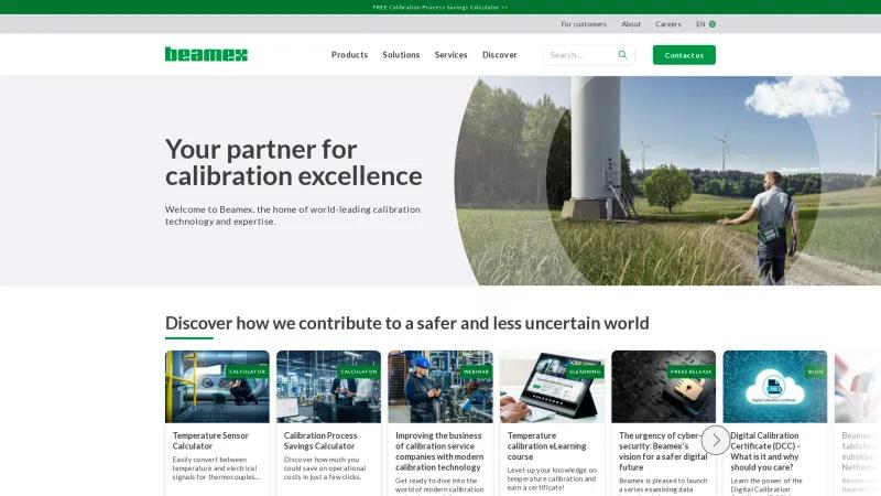 Homepage of Beamex Calibration Software