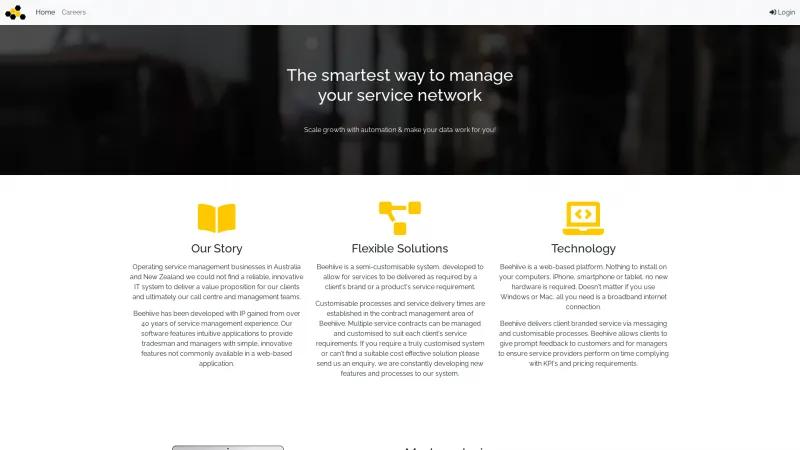 Homepage of Beehiive