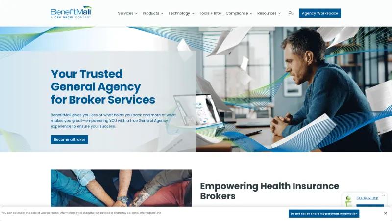 Homepage of BenefitMall