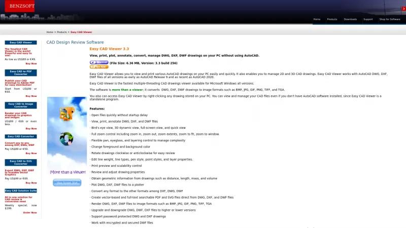 Homepage of Easy CAD Viewer