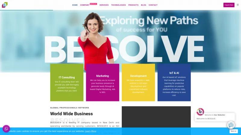 Homepage of BESOLVE Hospital Management Software