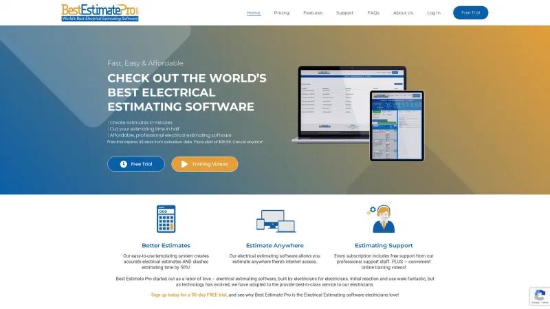 Homepage of Best Estimate Pro