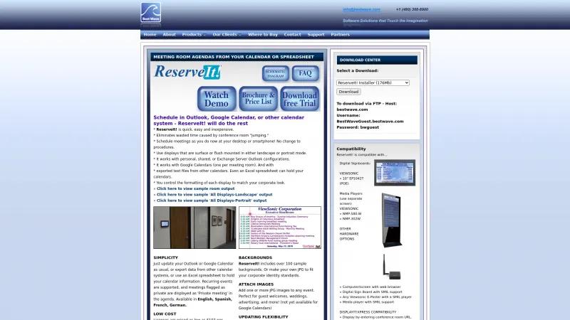 Homepage of ReserveIt!