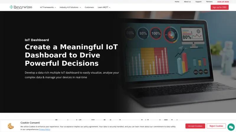 Homepage of Bevywise IoT Dashboard