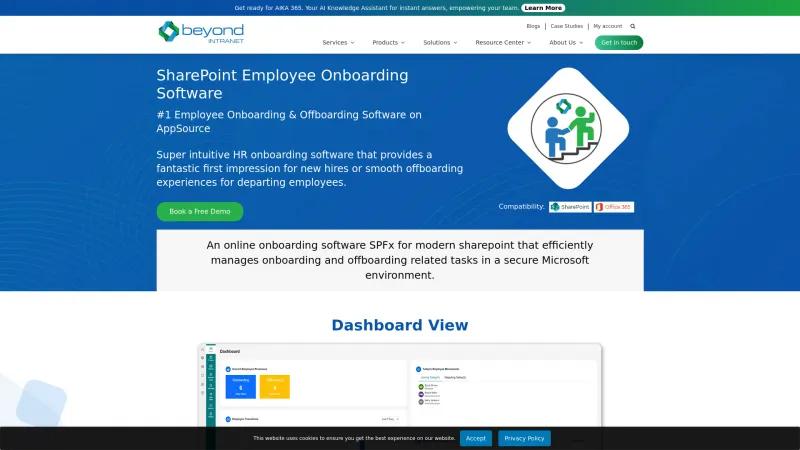 Homepage of Beyond Intranet Employee Onboarding