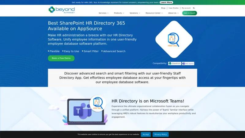 Homepage of HR Directory 365