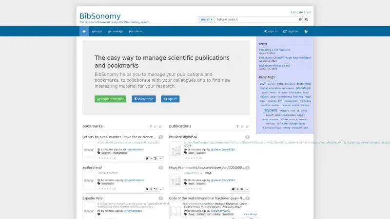 Homepage of BibSonomy