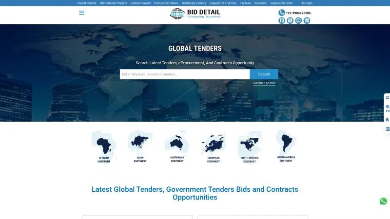 Homepage of Bid Detail